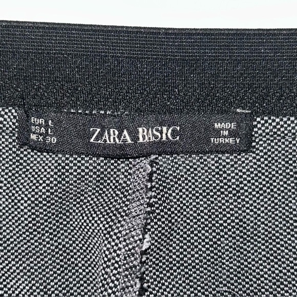 ZARA BASIC Gray straight leg pant w Striped Side Slim Leg Pants Trousers L - Picture 10 of 15